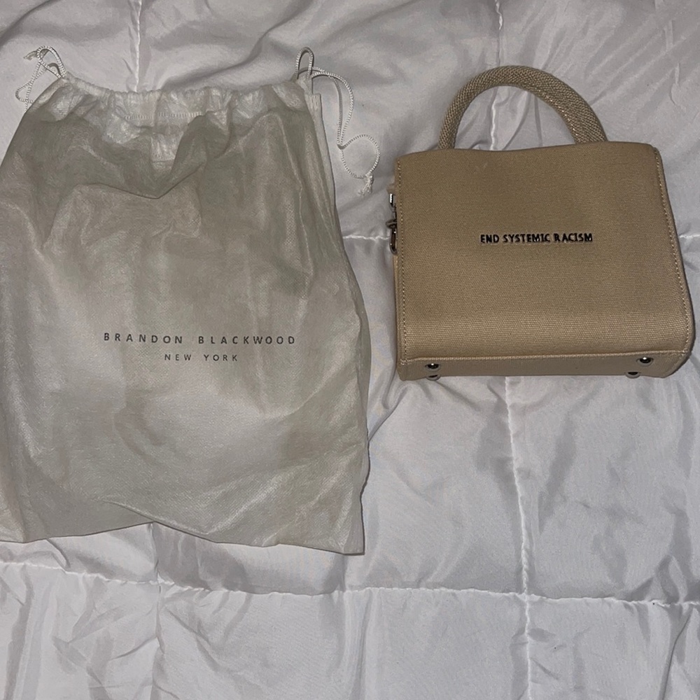 BRANDON BLACKWOOD ESR TOTE “END SYSTEMIC RACISM” - NEVER WORN W/ DUST BAG